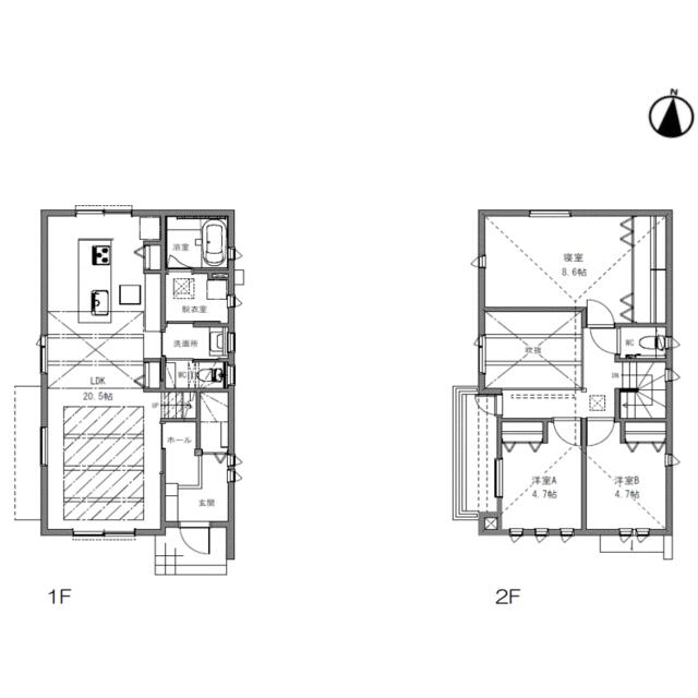 図師町2階建ての間取り図